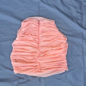 House of CB light pink Ruched Midi Skirt